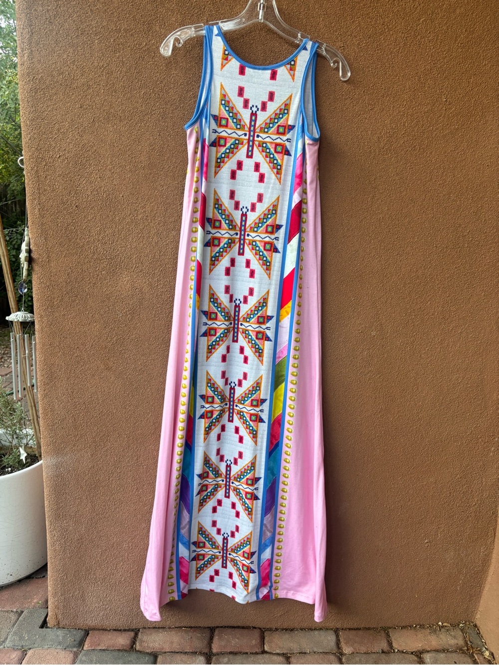 Lauren Good Day pink and rainbow Maxi Dress